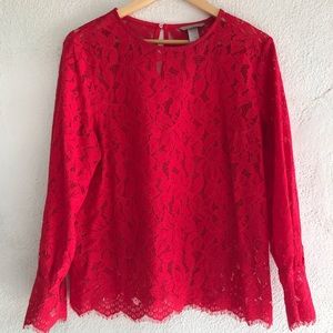 Red long sleeve top